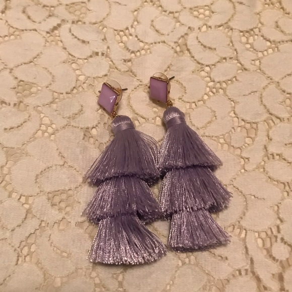 Jewelry - Lavender tassel earrings. Worn once!